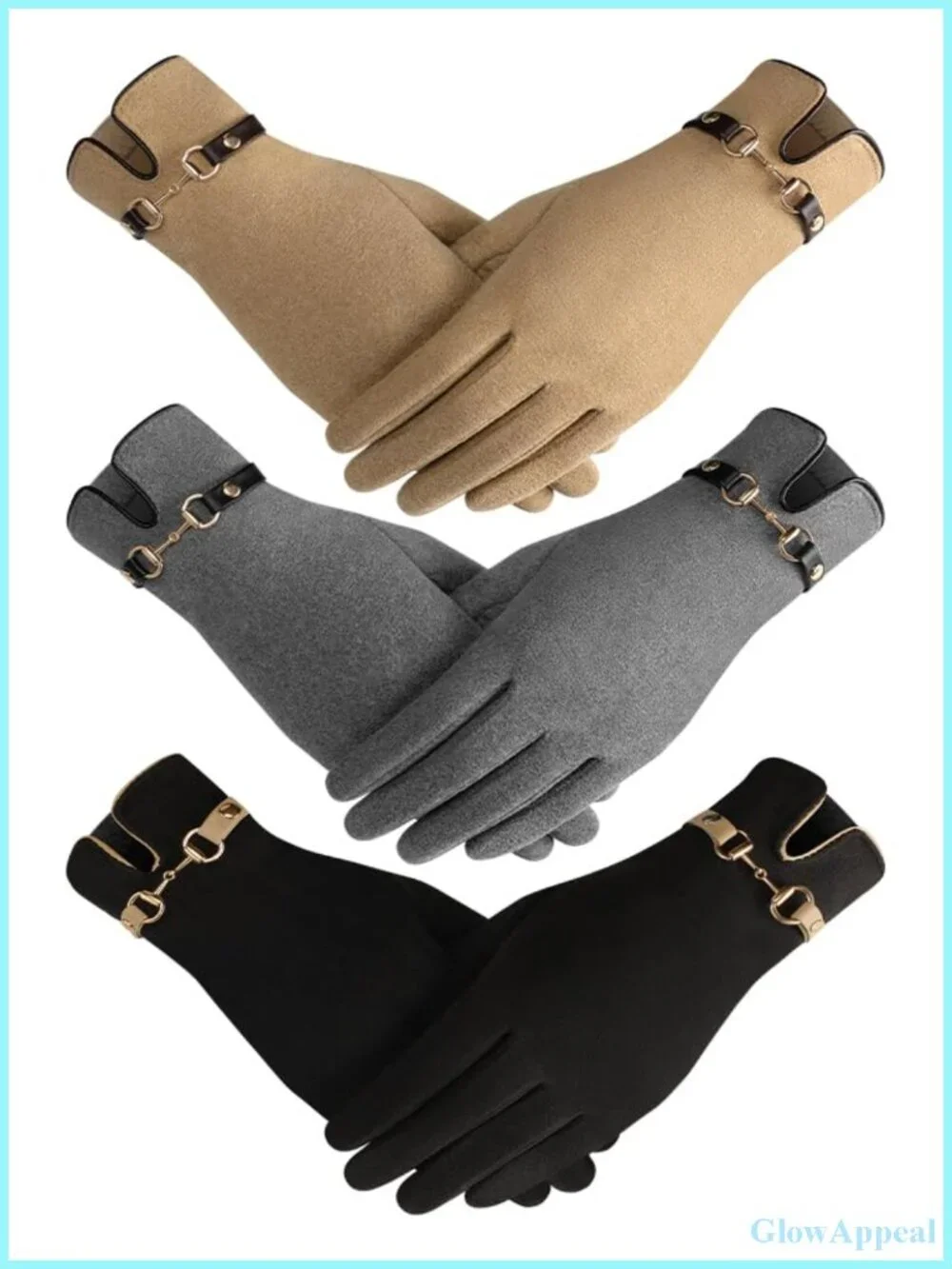 Women's Winter Gloves 3 Pair Pack Touchscreen Thermal Knit Gloves